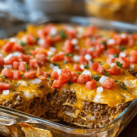 Ein Gericht mit Tomaten und überbackenem Käse.