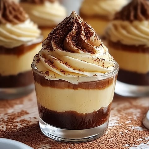 Kleines Becherdessert mit Mascarpone und Schoko-Vanille-Topping.