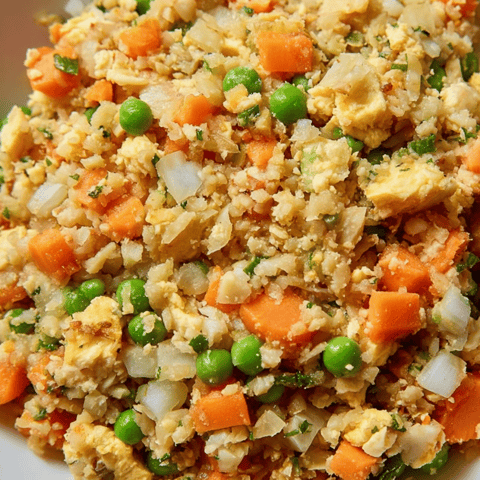 Eine Schüssel mit Reis und Gemüse.