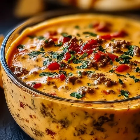 Eine Schüssel mit würzigem Dip, Tomaten und Frühlingszwiebeln obendrauf.