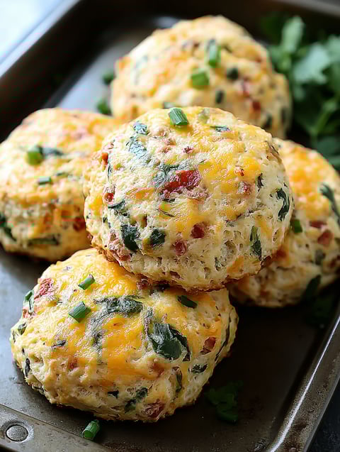 Ein Blech Knäcke mit grüner Dekoration.