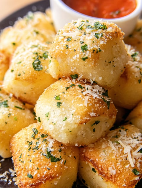 Parmesan Brot Stücke.