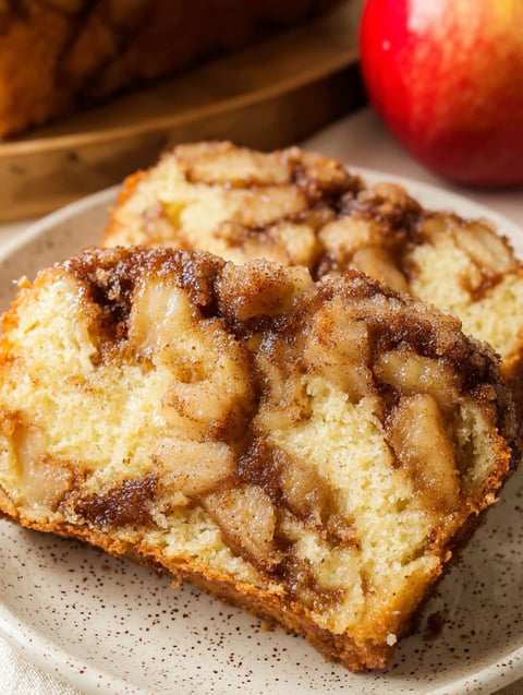 Ein Stück Amish Apfelkuchen